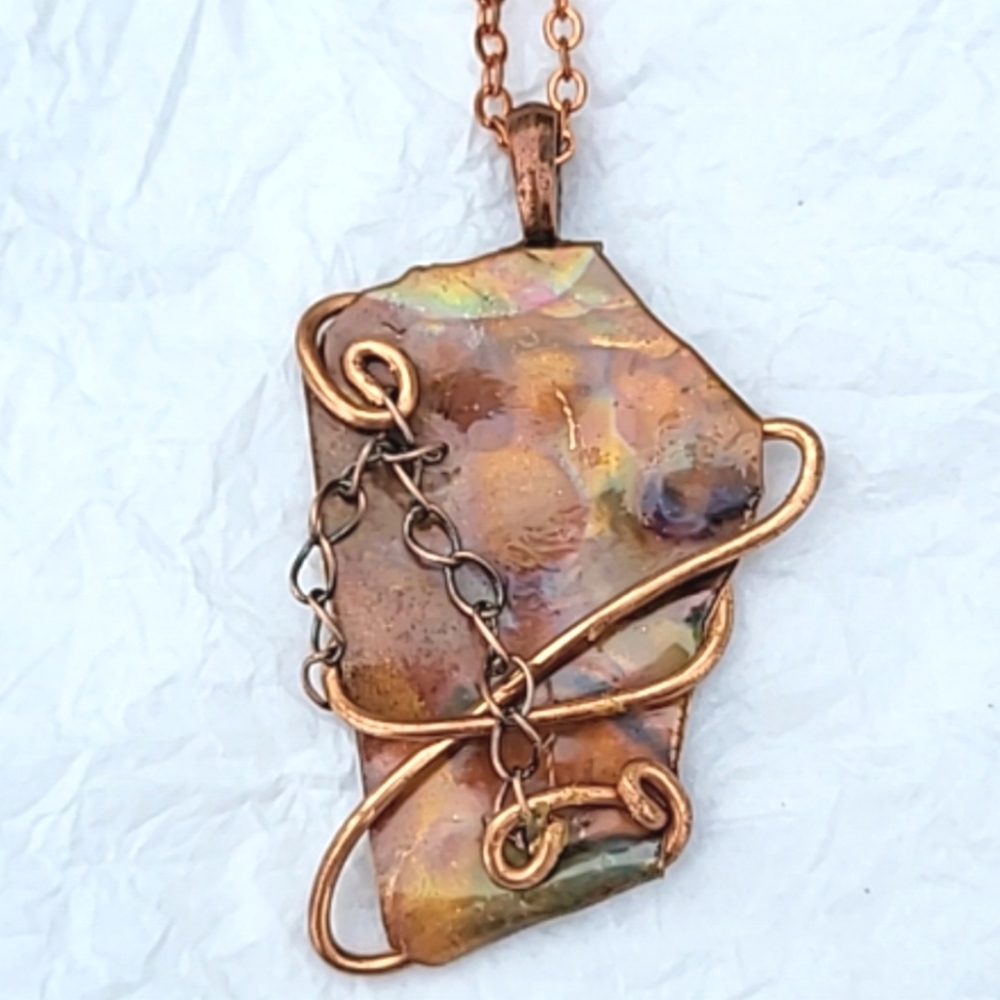 HANDCRAFTED COPPER PENDANT NECKLACES - LOT OF 2 - Picture 3 of 7